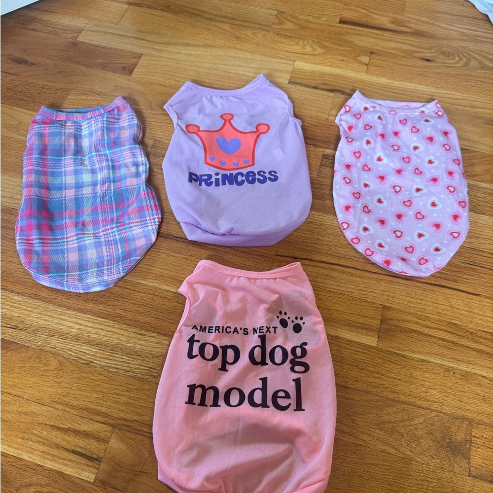 🐝 Cute Dog Shirts Set - Pink and Purple